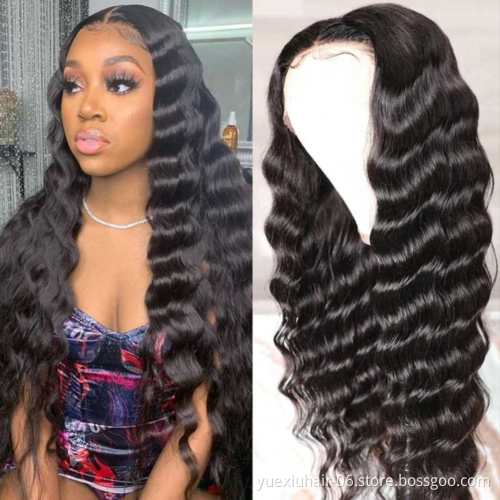 Cheap Wholesale Loose Deep 100% Human 150% Swiss HD Transparent Lace 5x5 Lace Closure Glueless Remy Hair Wigs for Black Women